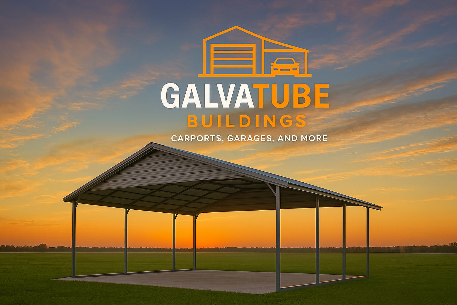 carport with galvatube logo
