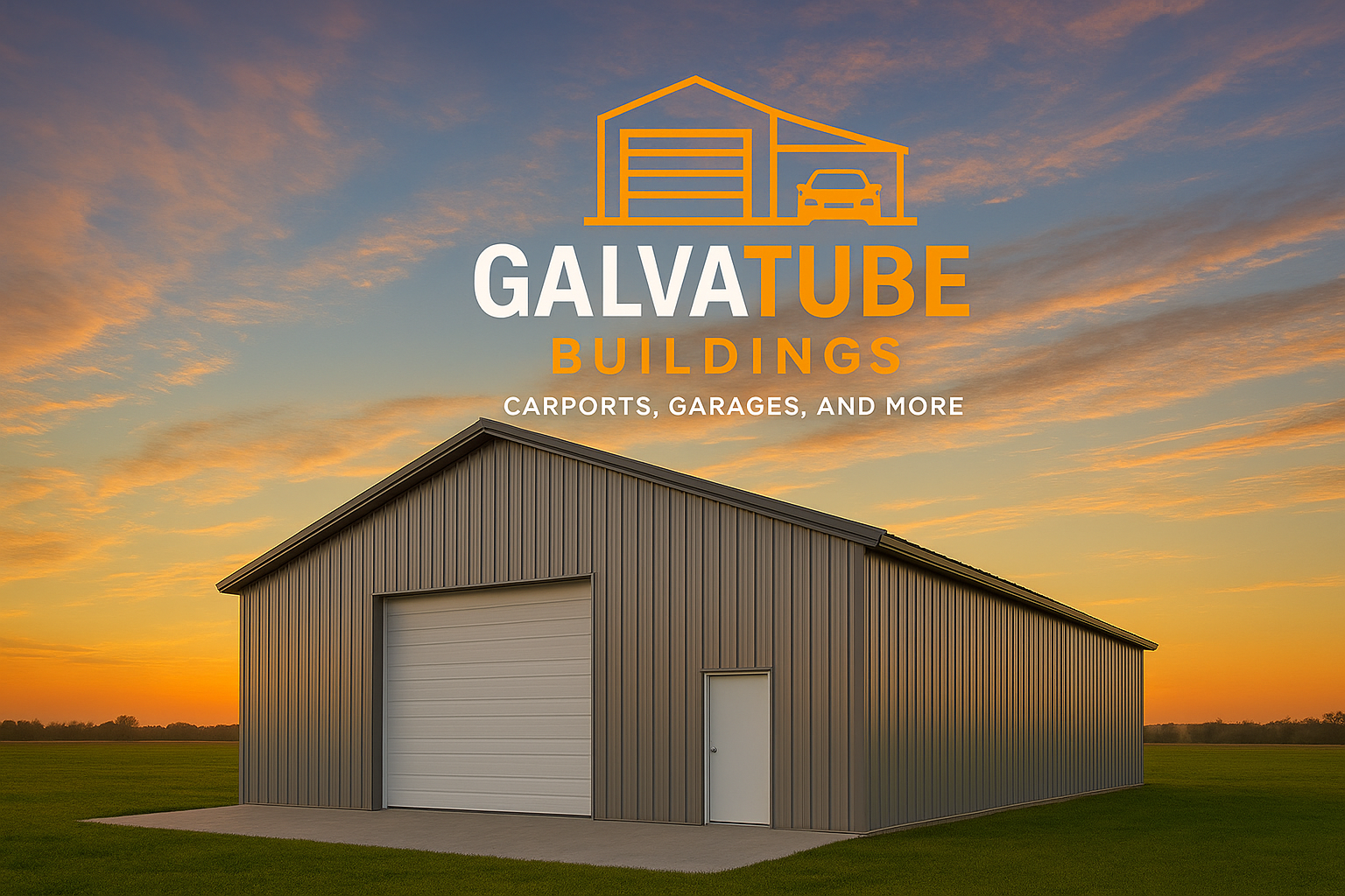 garage with galvatube logo